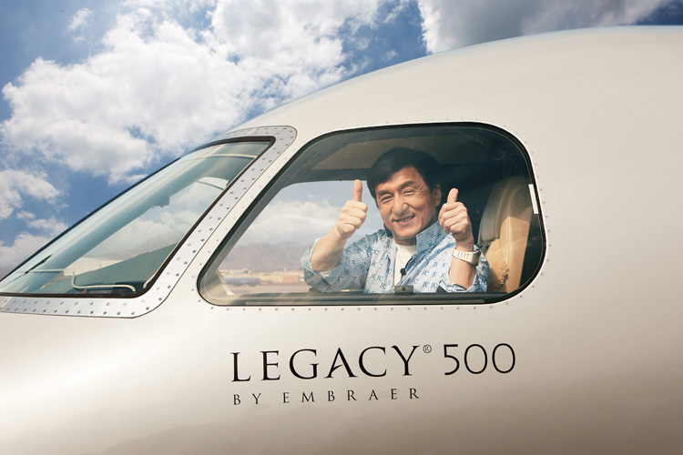 Embraer delivers the first Legacy 500 to China’s launch customer Jackie Chan